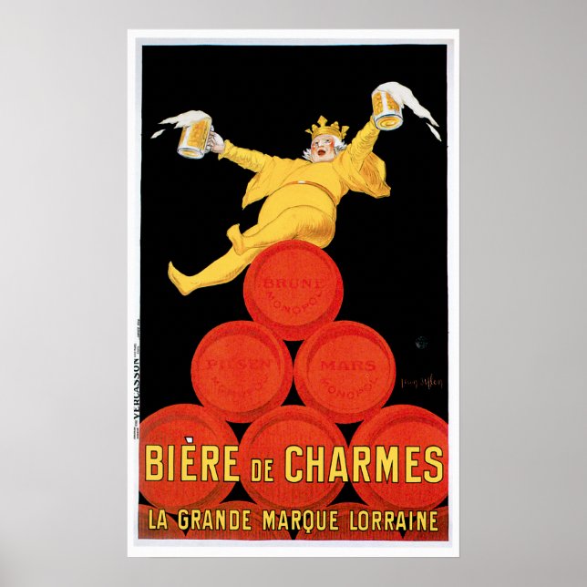 Biere De Charmes Vintage Drink Ad Art Poster (Framsidan)
