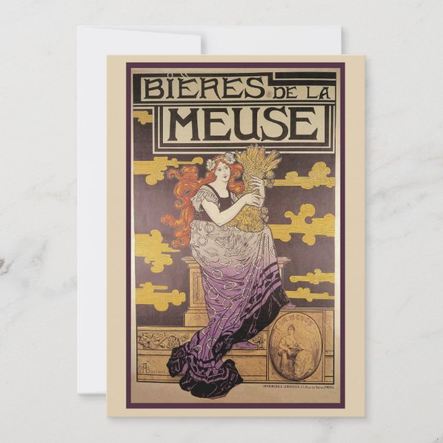 Biere de la Meuse av Marc Auguste Bastard Inbjudningar (Framsida)
