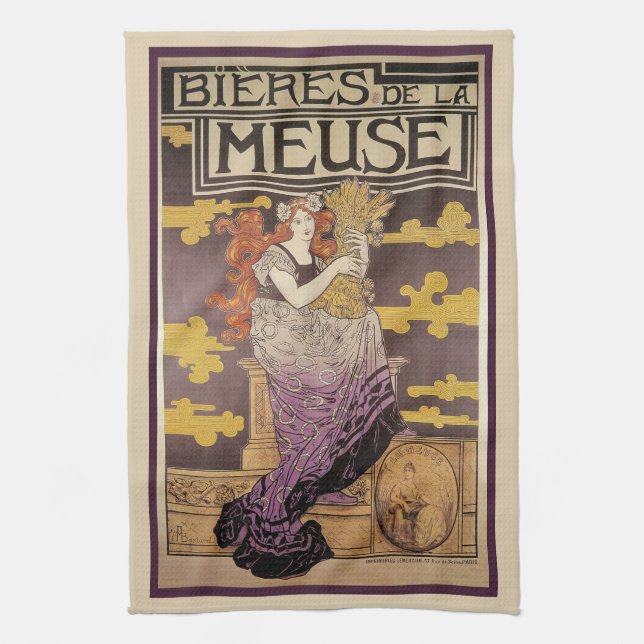 Biere de la Meuse av Marc Auguste Bastard Kökshandduk (Vertikal)
