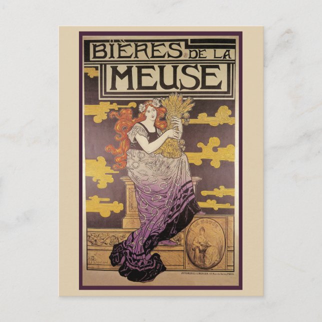 Biere de la Meuse av Marc Auguste Bastard Vykort (Framsida)