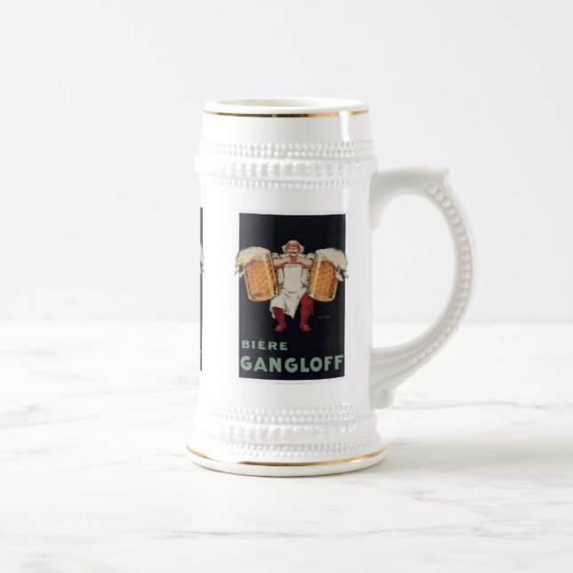 Biere Gangloff 2 Vintage Beer Ad Mugg, Steins Sejdel (Höger)
