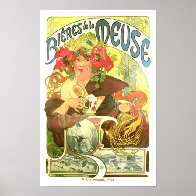 Bières de la Meuse, Alphonse Mucha Poster (Framsidan)