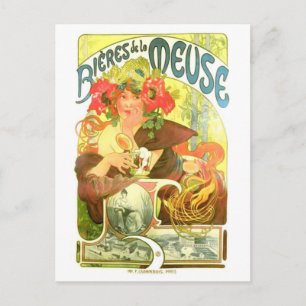 Bières de la Meuse, Alphonse Mucha Vykort