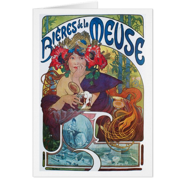 Bieres de la Meuse, Mucha Hälsningskort (Framsidan)