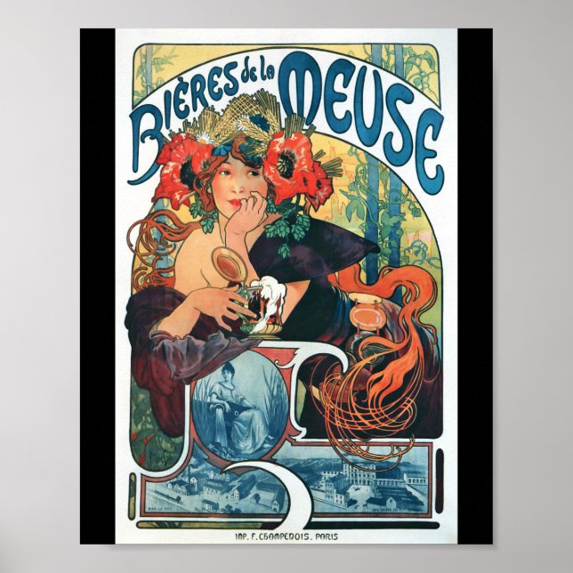 Bieres de la Meuse, Mucha Poster (Framsidan)