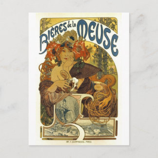 Bieres de la meuse vintage fransk poster konst vykort