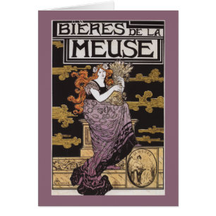 Bieres de laMeuse befordrings- affisch Hälsningskort