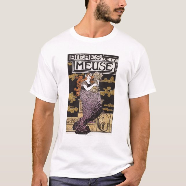 Bieres de laMeuse befordrings- affisch T Shirt (Framsida)