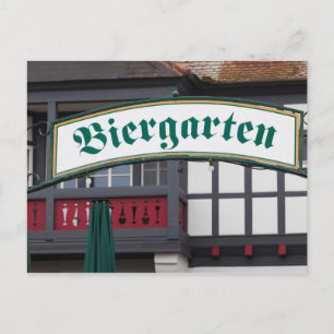 Biergarten skylt, Tyskland Vykort