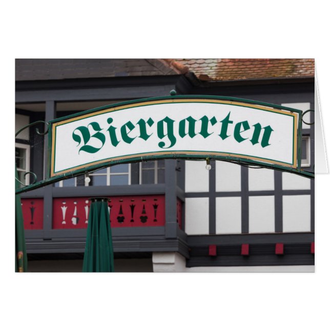 Biergarten-tecken, Tyskland Hälsningskort (Framsidan Horizontal)