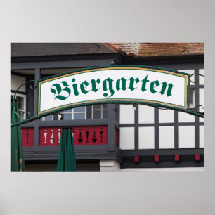 Biergarten-tecken, Tyskland Poster