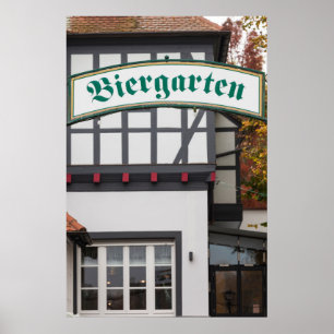 Biergarten-tecken, Tyskland Poster