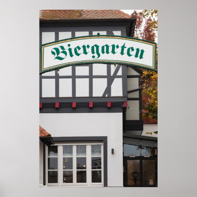 Biergarten-tecken, Tyskland Poster (Framsidan)
