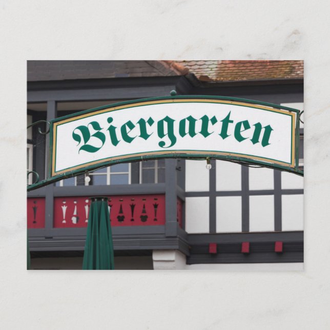 Biergarten-tecken, Tyskland Vykort (Framsida)