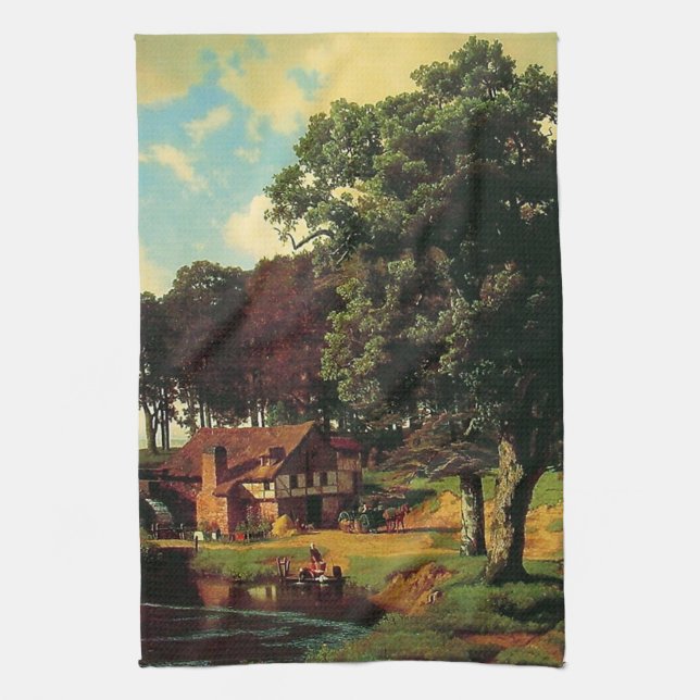 Bierstadt Albert, A Rustic Mill Kökshandduk (Vertikal)