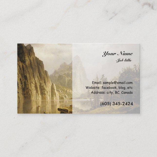 Bierstadt Albert Merced floden Yosemite Valley Visitkort (Framsida)