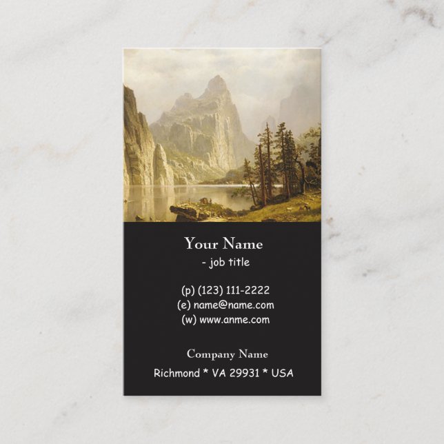 Bierstadt Albert Merced floden Yosemite Valley Visitkort (Framsida)