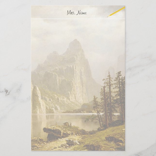 Bierstadt Albert Merced River Yosemite Valley Brevpapper (Framsida)