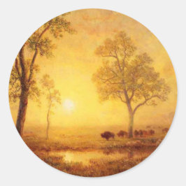 Bierstadt Albert Sunset på berget Runt Klistermärke