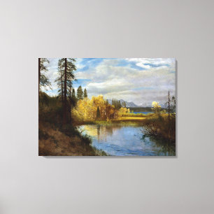 Bierstadt - Avlopp vid Sjö Tahoe Canvastryck