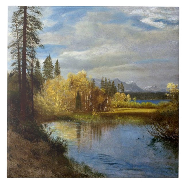 Bierstadt - Avlopp vid Sjö Tahoe Kakelplatta (Framsidan)