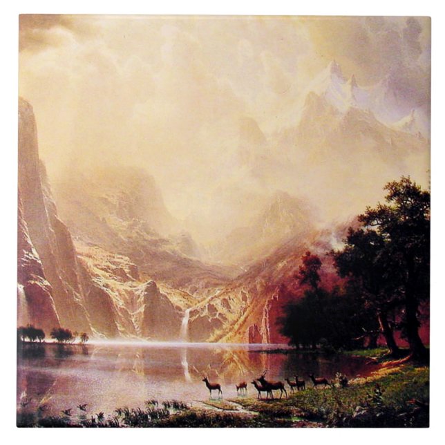 Bierstadt - Bland Sierran Nevada-bergen Kakelplatta (Framsidan)