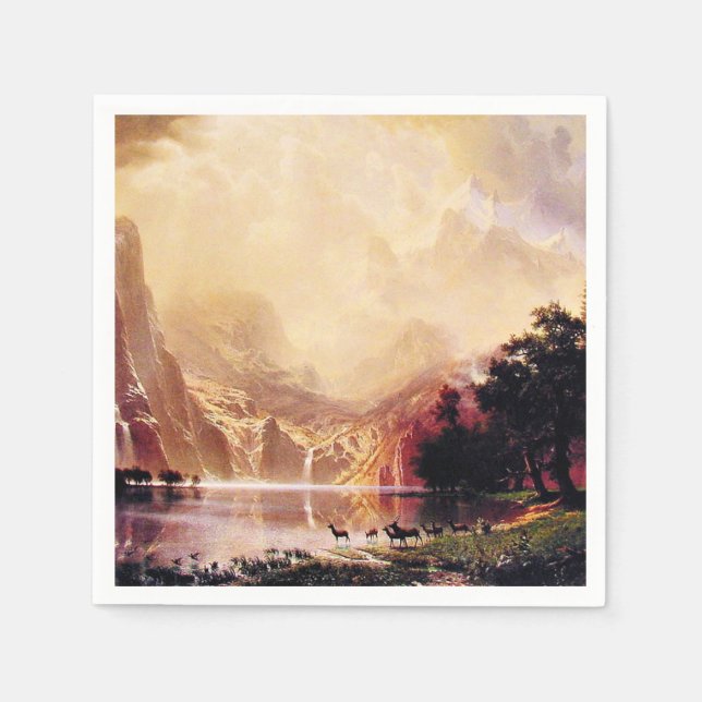 Bierstadt - Bland Sierran Nevada-bergen Pappersservett (Framsidan)