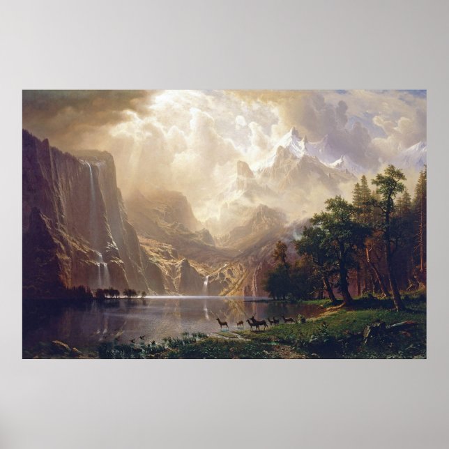 Bierstadt Bland Sierran Nevada Painting Poster (Framsidan)