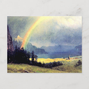 Bierstadt - Efter duschen, fin konst målning, Vykort