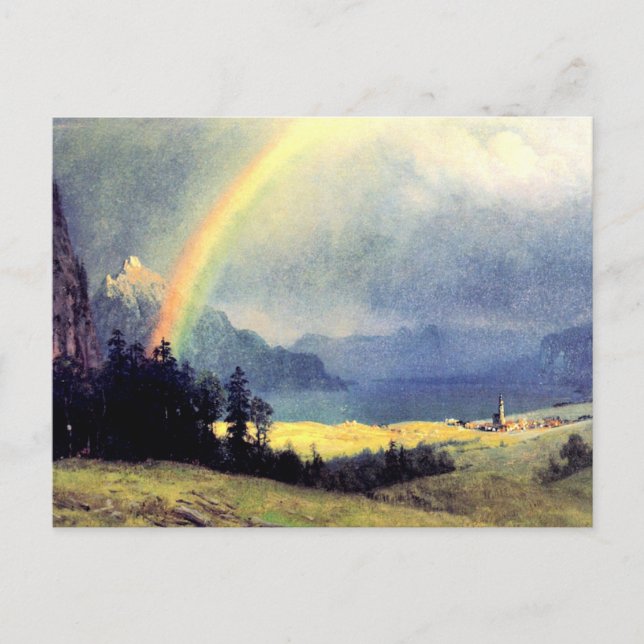 Bierstadt - Efter duschen, fin konst målning, Vykort (Framsida)