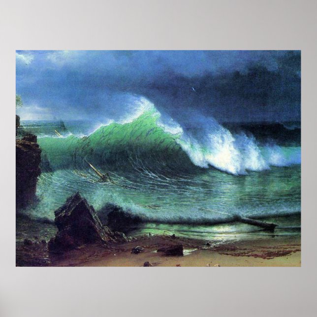 Bierstadt - Emerald Sea, konsmålning av bra, Poster (Framsidan)