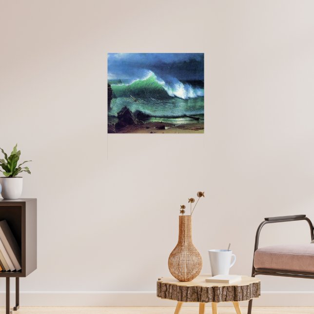 Bierstadt - Emerald Sea, konsmålning av bra, Poster (Vardagsrum 3)