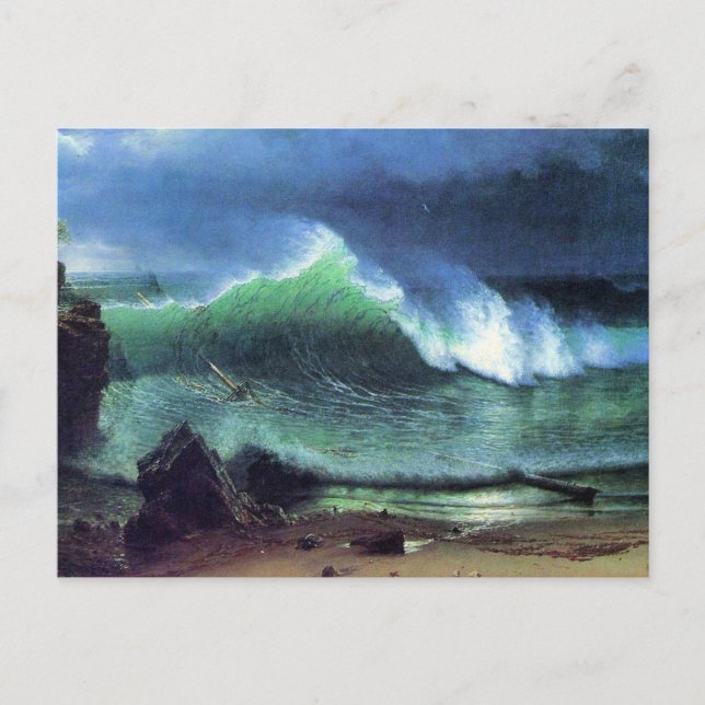 Bierstadt - Emerald Sea, konsmålning av bra, Vykort (Framsida)