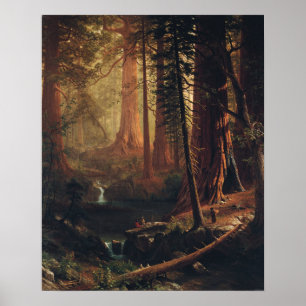 Bierstadt - Kaliforniens jättelika röda träd Poster