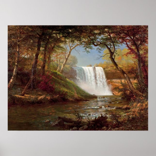 Bierstadt Minnehaha Falls Painting Poster (Framsidan)