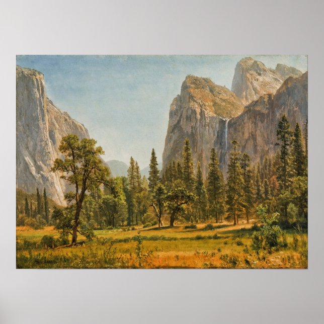 Bierstadt - Möhippa Veil Falls Yosemite Valley Poster (Framsidan)