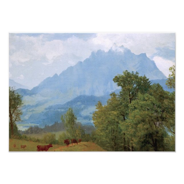 Bierstadt - Mount Pilatus, Schweiz Fototryck (Framsidan)