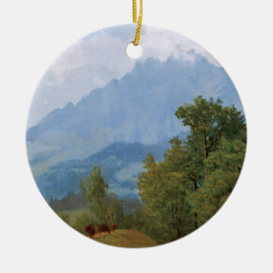 Bierstadt - Mount Pilatus, Schweiz Julgransprydnad Keramik