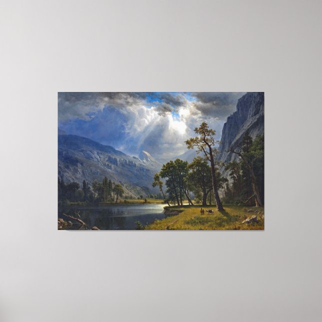 Bierstadt Mount Starr Kung Yosemite Painting Canvastryck (Framsida)