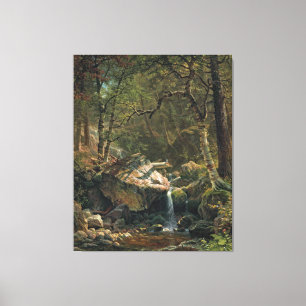 Bierstadt Mountain Brook Landscape Painting Canvastryck