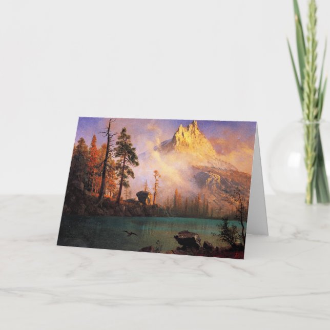 Bierstadt - Mountain Sjö, bra art, Kort (Framsida)