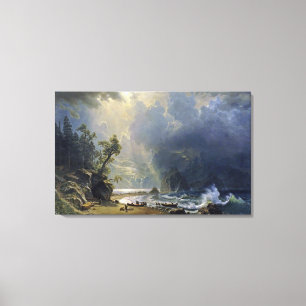 Bierstadt Puget Ljud Pacific Kusten Painting Canvastryck