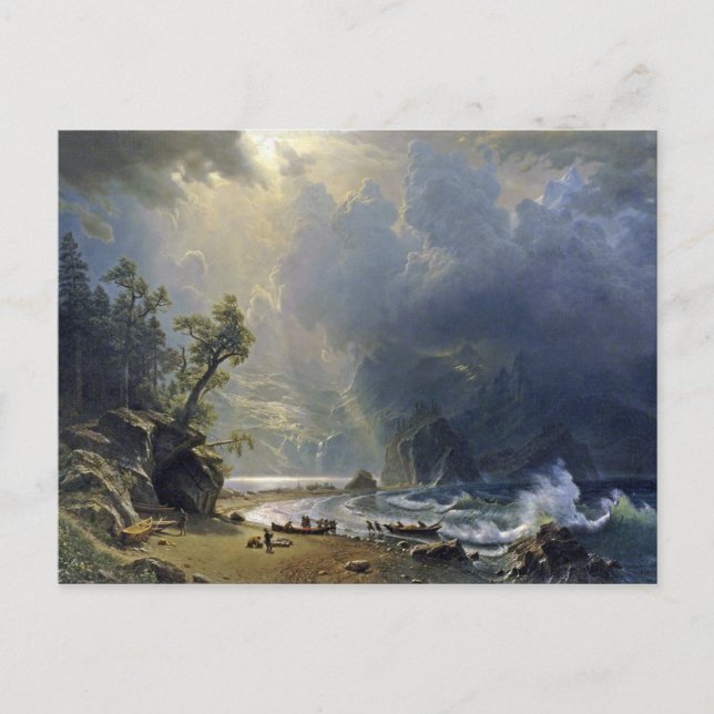 Bierstadt Puget Ljud Pacific Kusten Painting Vykort (Framsida)
