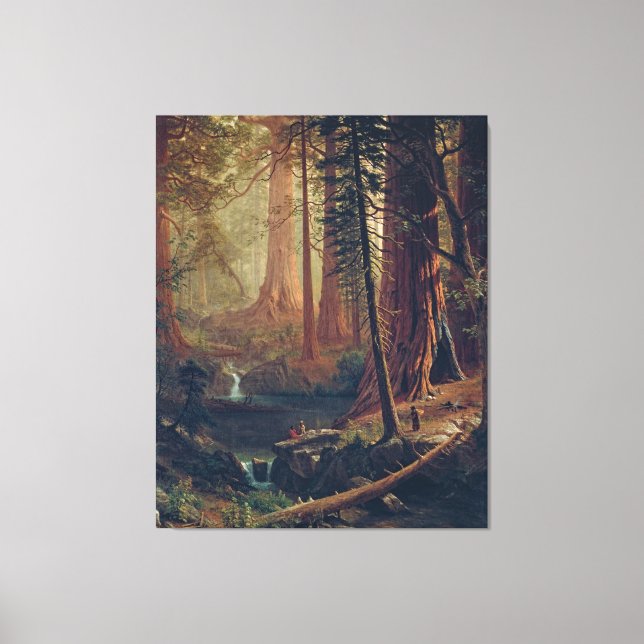 Bierstadt Redwood Träd Painting Canvastryck (Framsida)