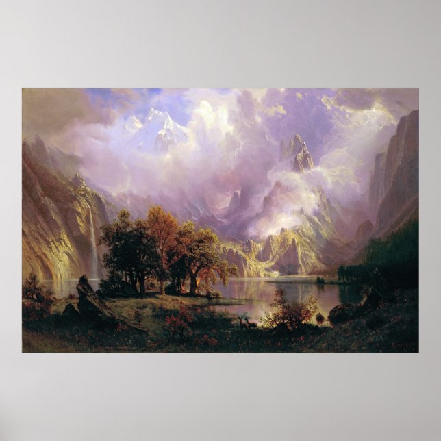 Bierstadt Rocky Mountain Landscape Painting Poster (Framsidan)