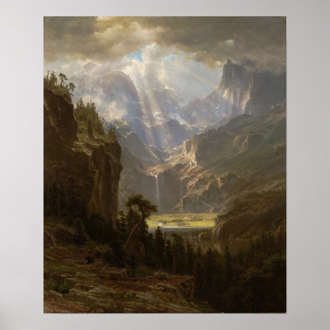 Bierstadt - Rocky mountains Landerns topp 1863 Poster (Framsidan)