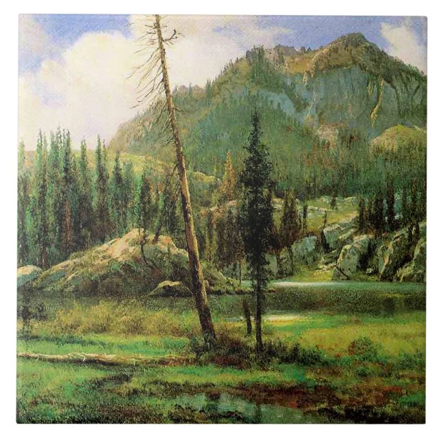 Bierstadt - Sierra Nevada-bergen, Kakelplatta (Framsidan)