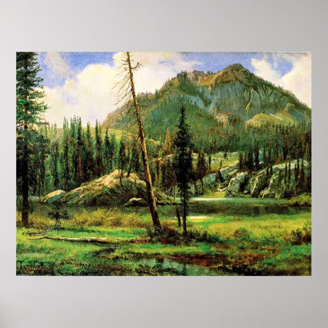 Bierstadt - Sierra Nevada Mountain, bra art Poster (Framsidan)