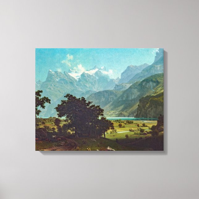 Bierstadt Sjö Lucerne Painting Canvastryck (Framsida)