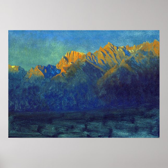 Bierstadt - Soluppgång i Sierrorna 1872 Poster (Framsidan)